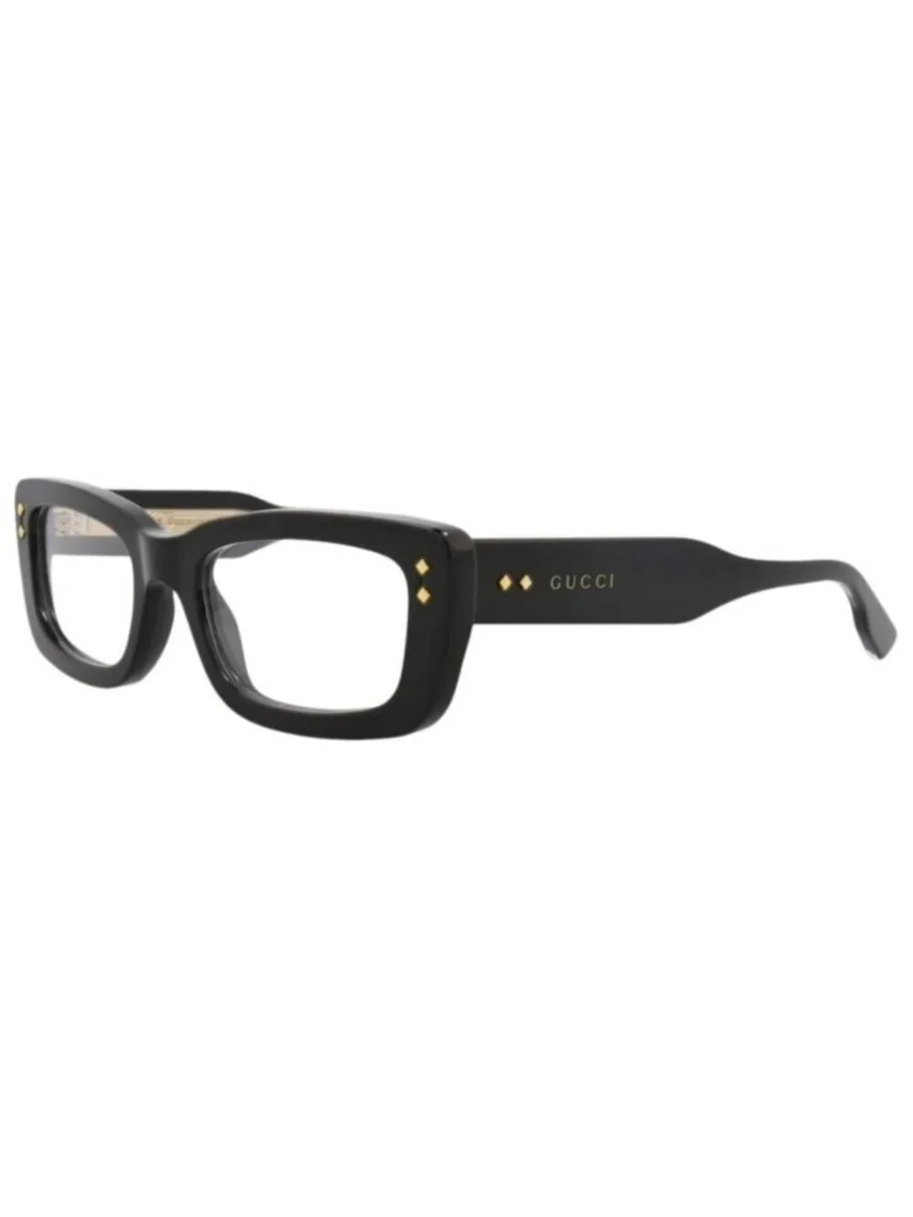 New Gucci Womens Square/Rectangle Black Black Transparent Fashion Designer Eyegl